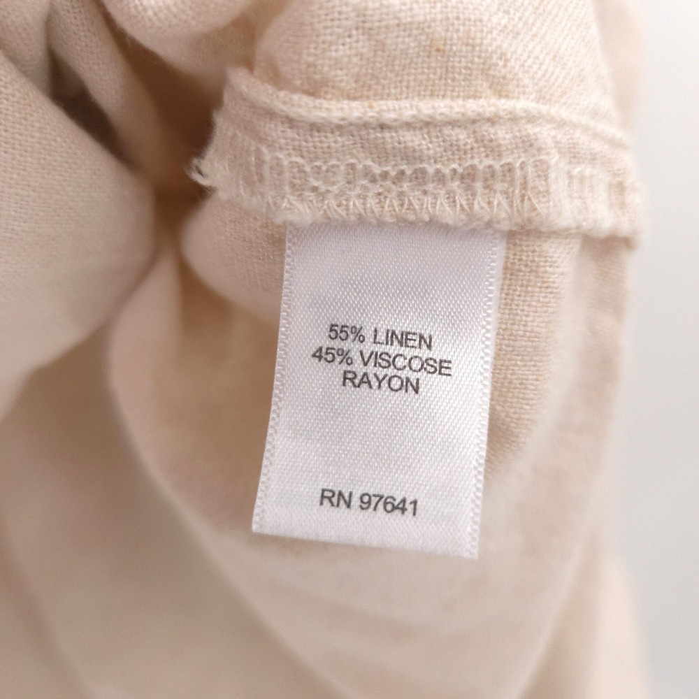 J. Jill Zip Up Linen Hoodie Jacket Womens 3X Beige Blend‎ Roll Tab Sleeve - Picture 7 of 9